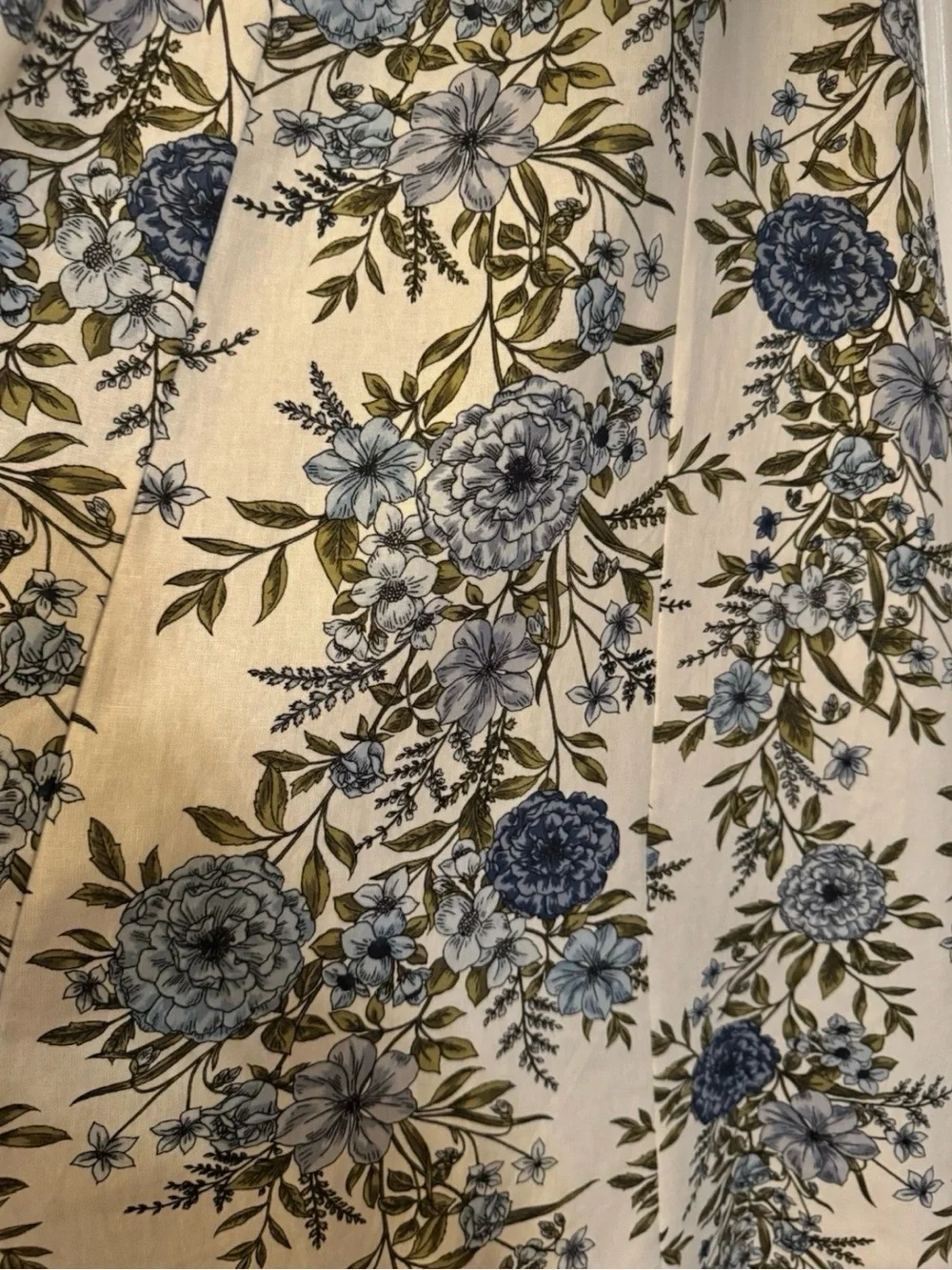 Avec Les Filles Twist Bodice Midi Dress, Blue Garden Trellis, True to Size 6
